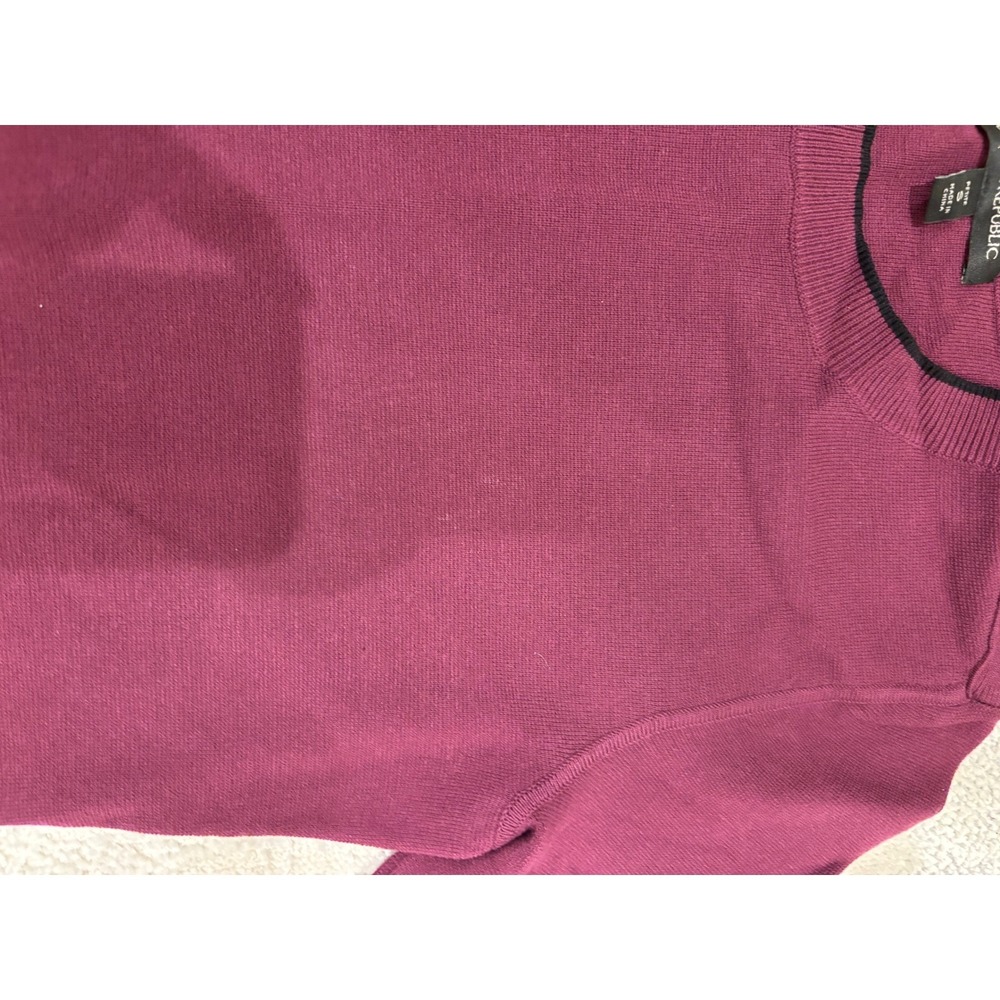 Banana Republic Petite S Burgundy Ribbed Fit & Flare Sweater Dress Button Detail - Picture 3 of 8